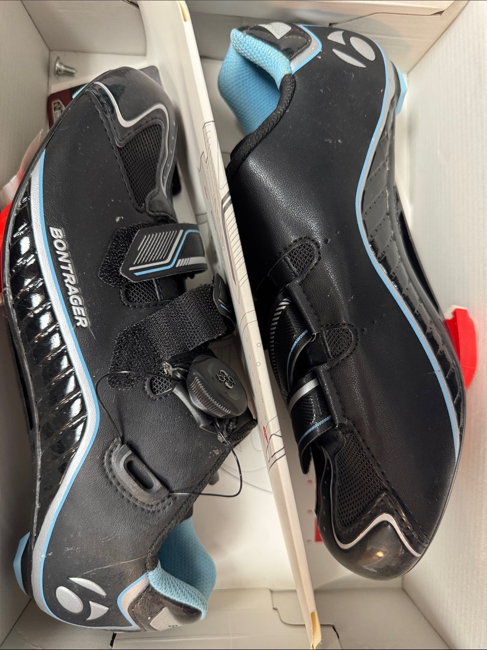 Bontrager Women's Black and Light Blue Cycling Shoes
